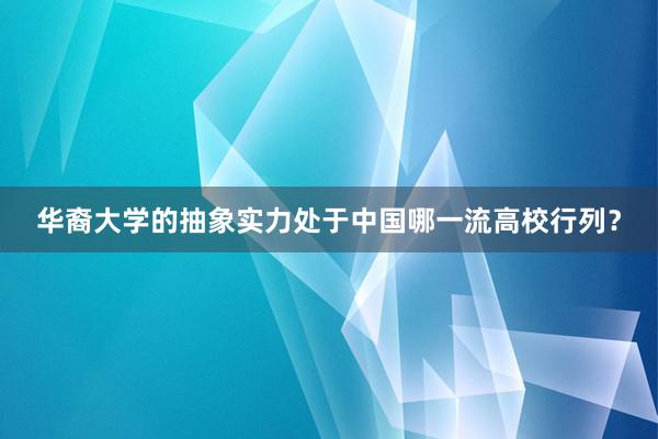 华裔大学的抽象实力处于中国哪一流高校行列？