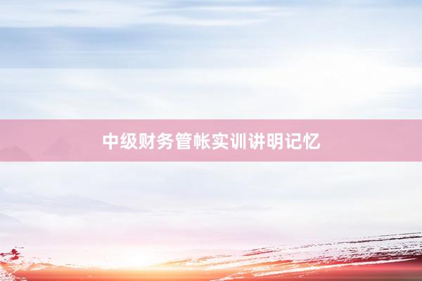 中级财务管帐实训讲明记忆