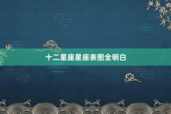十二星座星座表图全明白